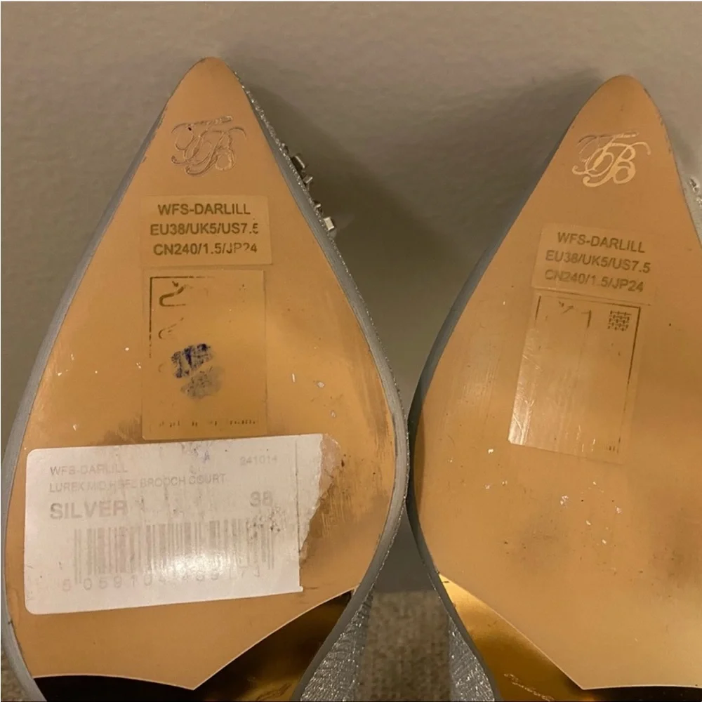 Ted Baker Darlill Metallic Brooch Heel Pump Silver Ted Baker London - Picture 16 of 16